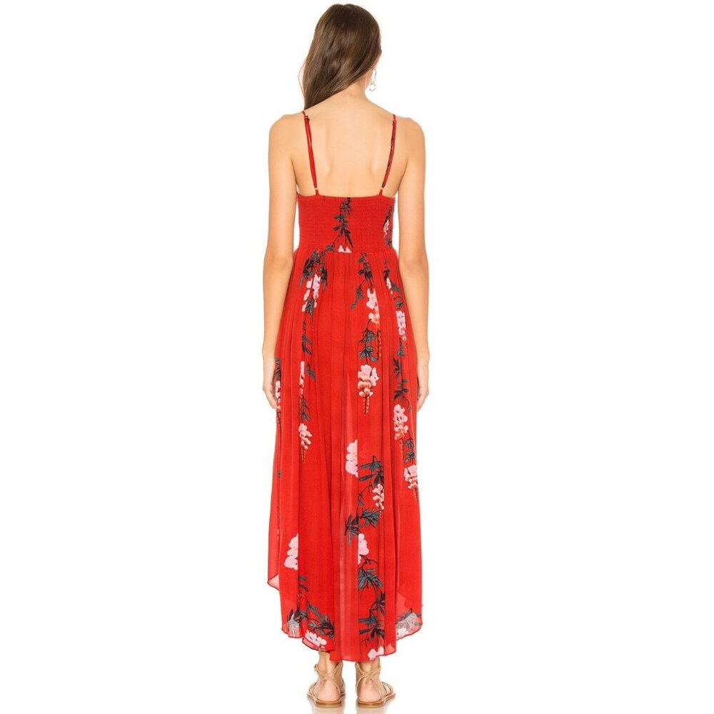 NWT Free People Beau Smocked Printed Slip Midi Dress-sz Medium - Picture 3 of 12